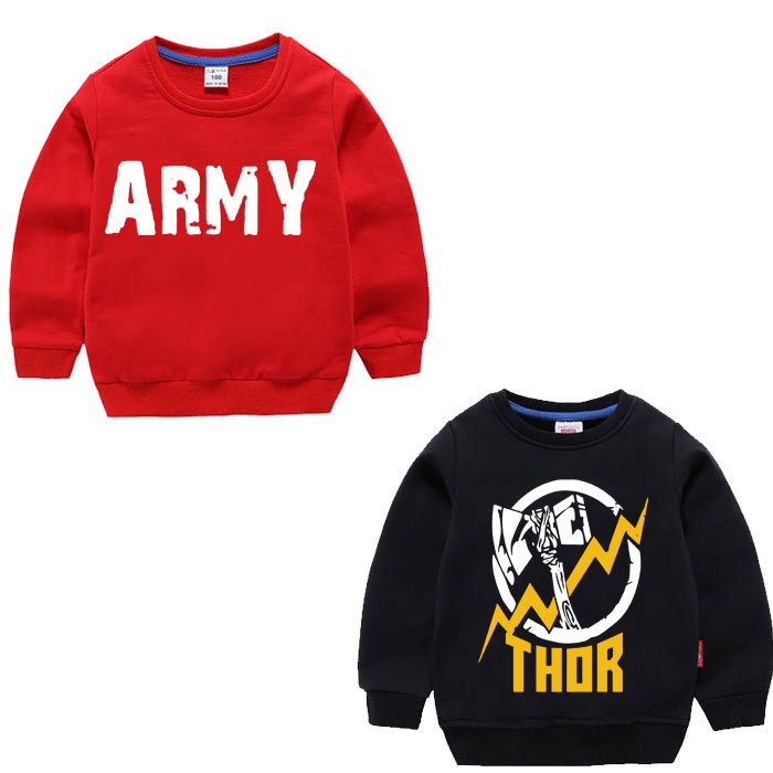 Black & Red Printed Sweatshirt For Kids